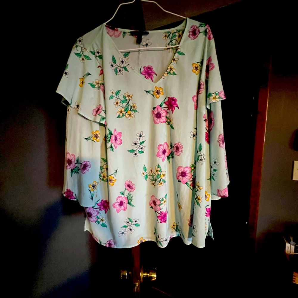 Lane Bryant - floral dress shirt - size 22/24 multi color